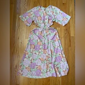 & Other Stories Floral Maxi Dress with Side Cutouts